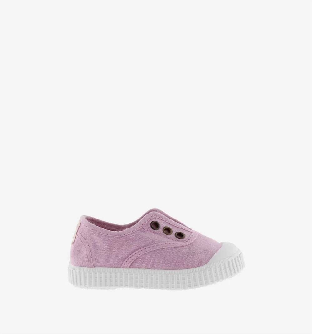 NEW VICTORIA kid's 1915 inglesa drec canvas elastic sneakers in petalo pink